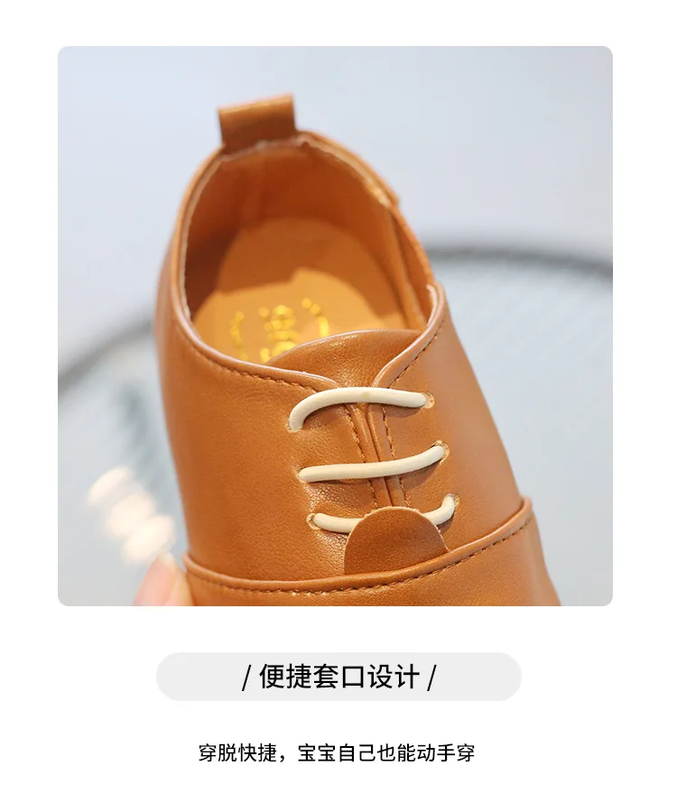 Children Casual Shoes White Dress Shoes Girls Boys Soft Bottom Black Brown Kids Leather Shoes Kid Slip on Leather Shoes