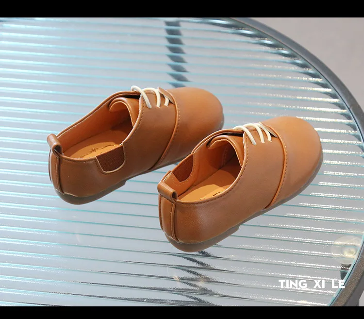 Children Casual Shoes White Dress Shoes Girls Boys Soft Bottom Black Brown Kids Leather Shoes Kid Slip on Leather Shoes