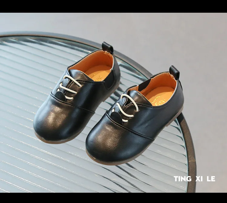 Children Casual Shoes White Dress Shoes Girls Boys Soft Bottom Black Brown Kids Leather Shoes Kid Slip on Leather Shoes
