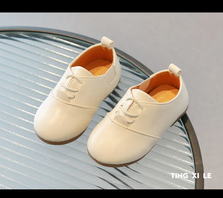 Children Casual Shoes White Dress Shoes Girls Boys Soft Bottom Black Brown Kids Leather Shoes Kid Slip on Leather Shoes