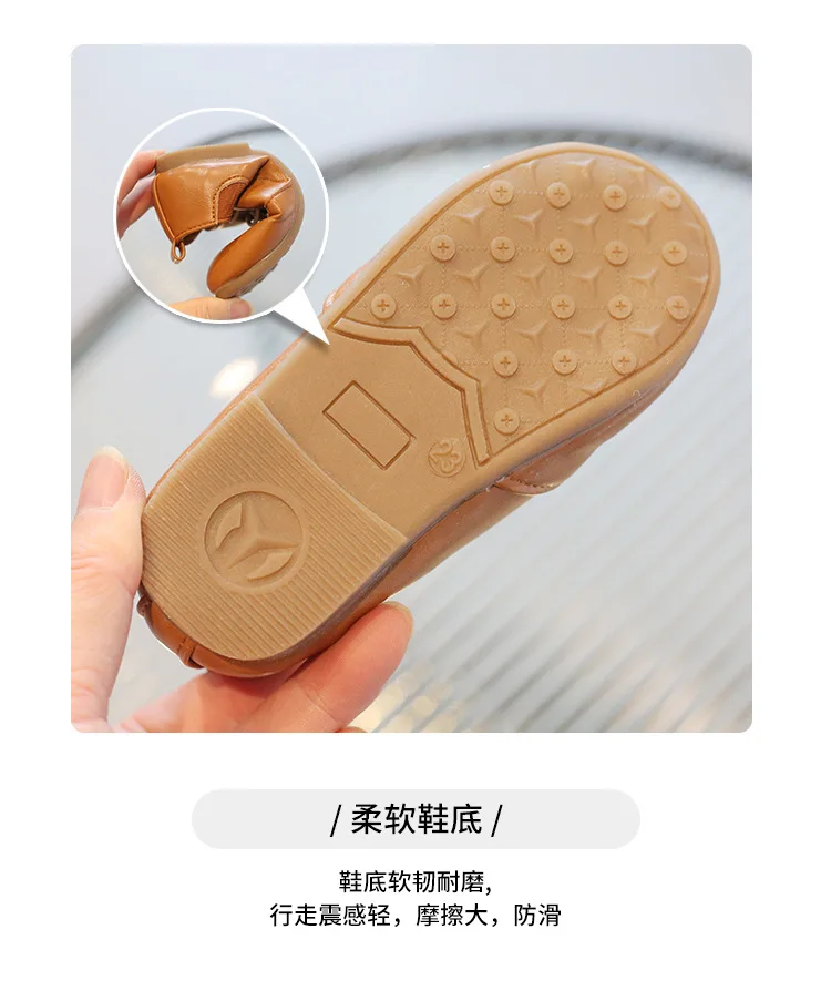 Children Casual Shoes White Dress Shoes Girls Boys Soft Bottom Black Brown Kids Leather Shoes Kid Slip on Leather Shoes