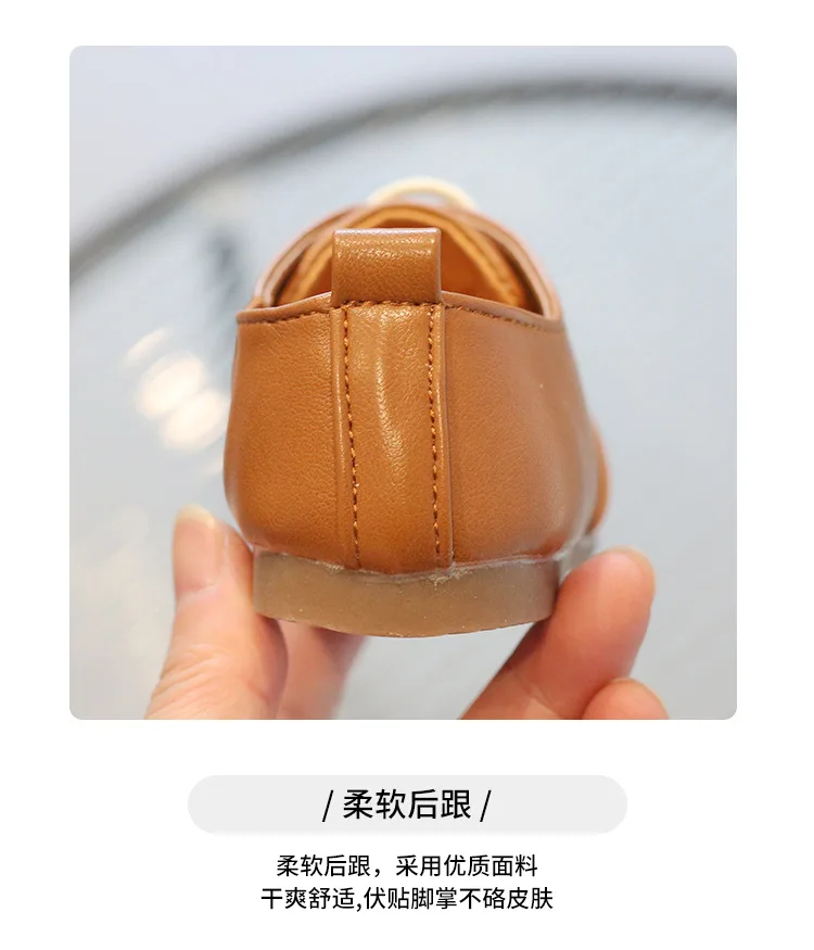 Children Casual Shoes White Dress Shoes Girls Boys Soft Bottom Black Brown Kids Leather Shoes Kid Slip on Leather Shoes
