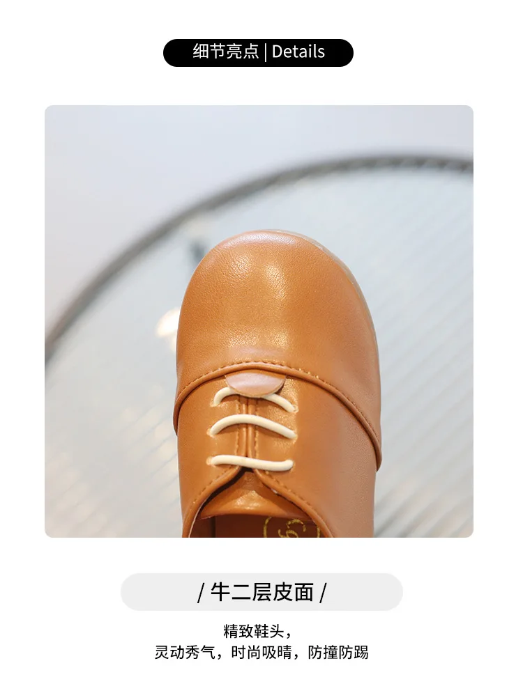 Children Casual Shoes White Dress Shoes Girls Boys Soft Bottom Black Brown Kids Leather Shoes Kid Slip on Leather Shoes