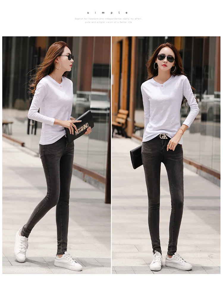 2026 Long Sleeve Spring Women Slub Cotton T Shirts Female Button Green V-Neck Solid Color T-shirt Coffee Korean Soft Loose Tops