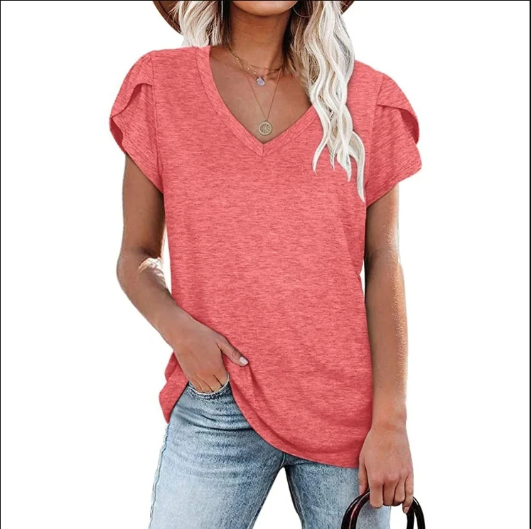 2023 Summer Short Sleeve New Coming Thin Summer Casual Women T Shirts Short Sleeve Fashion Slim Clothes Long Summer Shirt Tops
