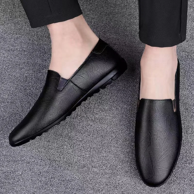 Leather Men Shoes Casual Luxury Brand Soft Italian Mens Loafers Moccasins Breathable Slip on Lazy Driving Shoes Plus Size 37-47