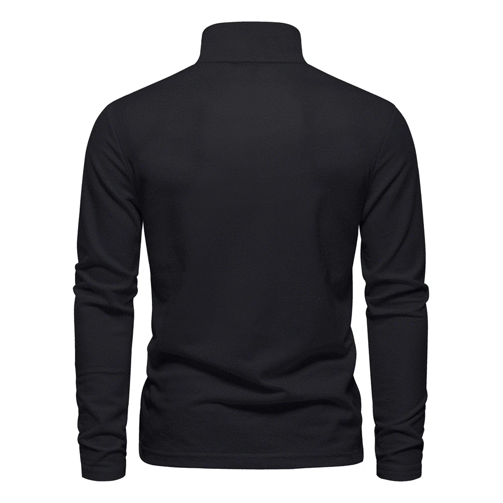AIOPESON 2023 New Men's Deer Embroidery Polo Shirts Solid Color Long Sleeve Social Business Male
