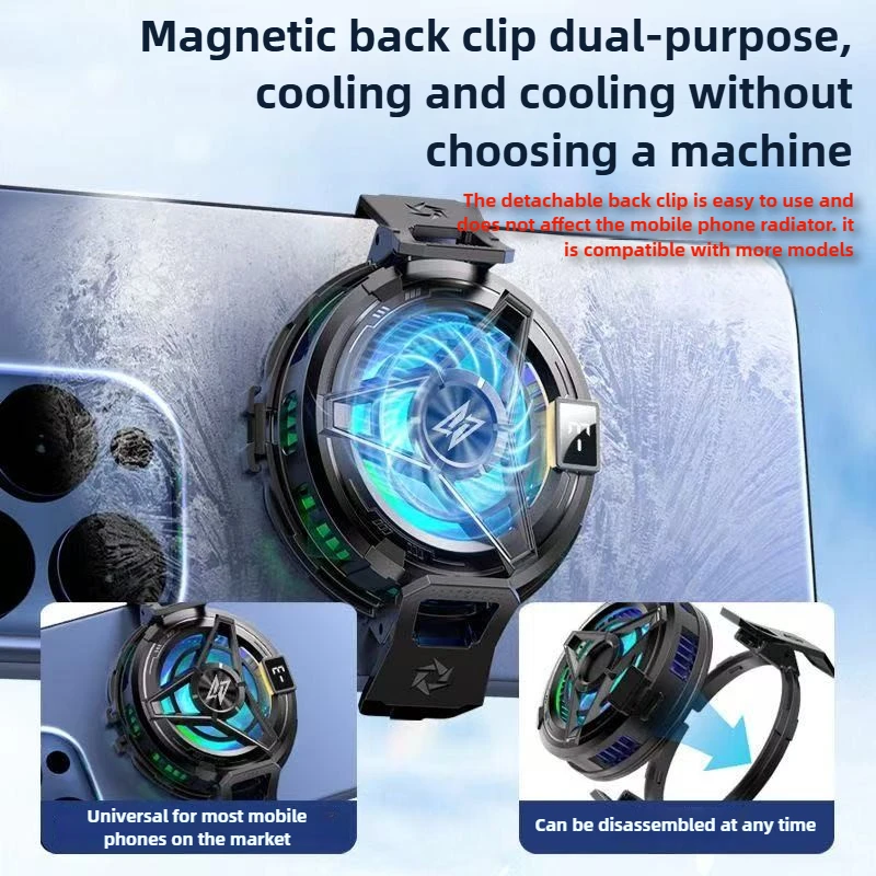 SL17 NEW Magnetic/ Back-clip 2 in 1 Mobile Phone Semiconductor Cooling Radiator PUBG Game Cooler for IOS Android Cool Heat Sink
