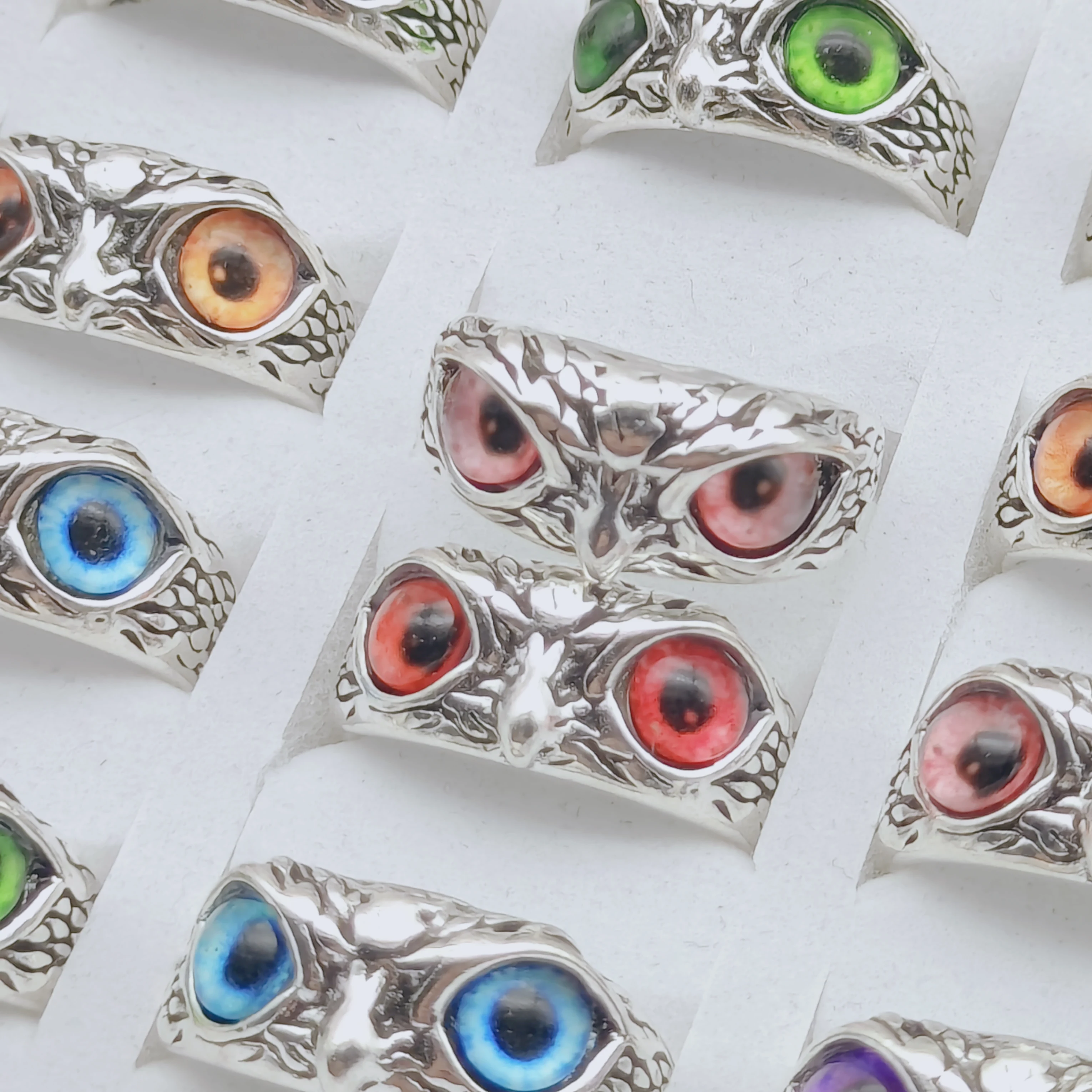 12pcs/Lot Wholesale Alloy Ring Set Owl Shape Charm Jewellery Colour Mix Fashion Gift Accessories Finger Decoration