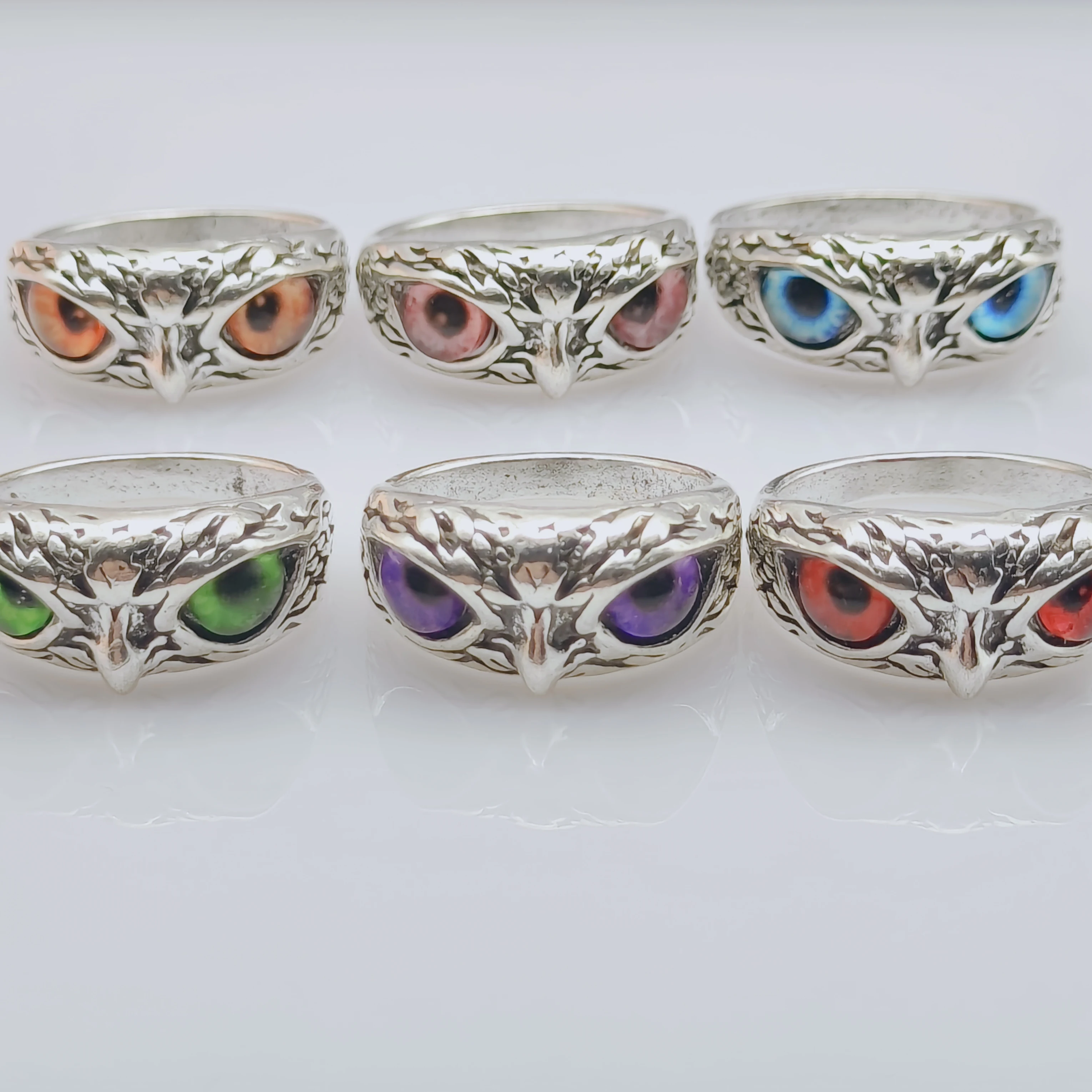 12pcs/Lot Wholesale Alloy Ring Set Owl Shape Charm Jewellery Colour Mix Fashion Gift Accessories Finger Decoration