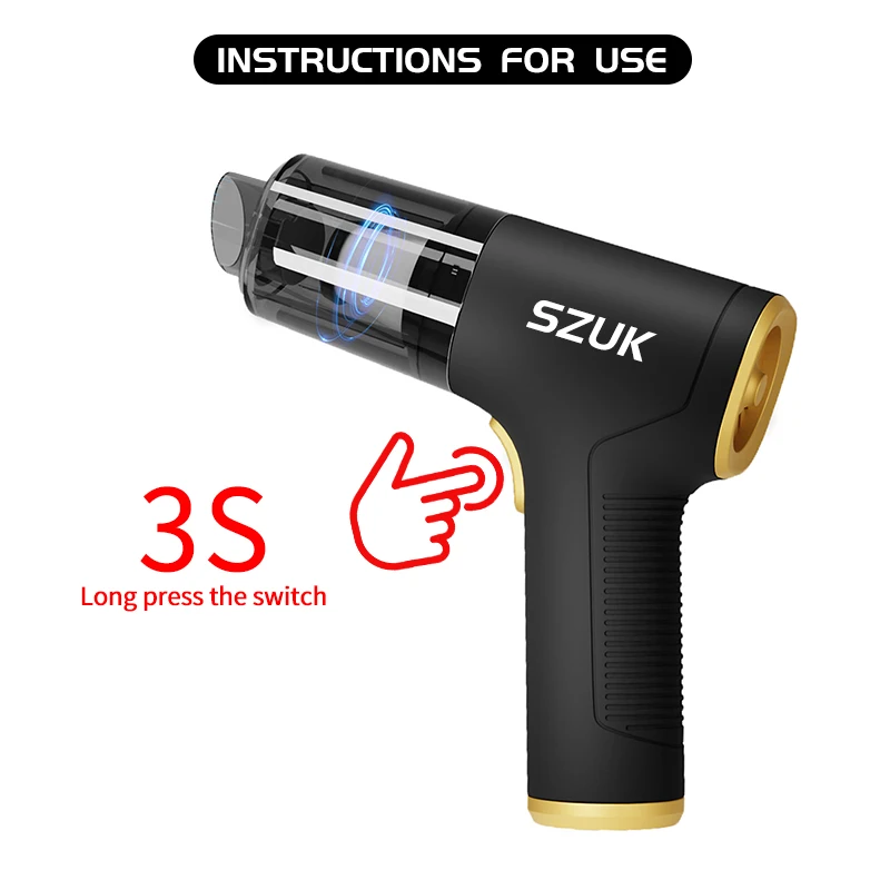 SZUK 98000PA Car Vacuum Cleaner Wireless Mini Powerful Cleaning Machine Handheld for Car Portable Blow Computer Home Appliance