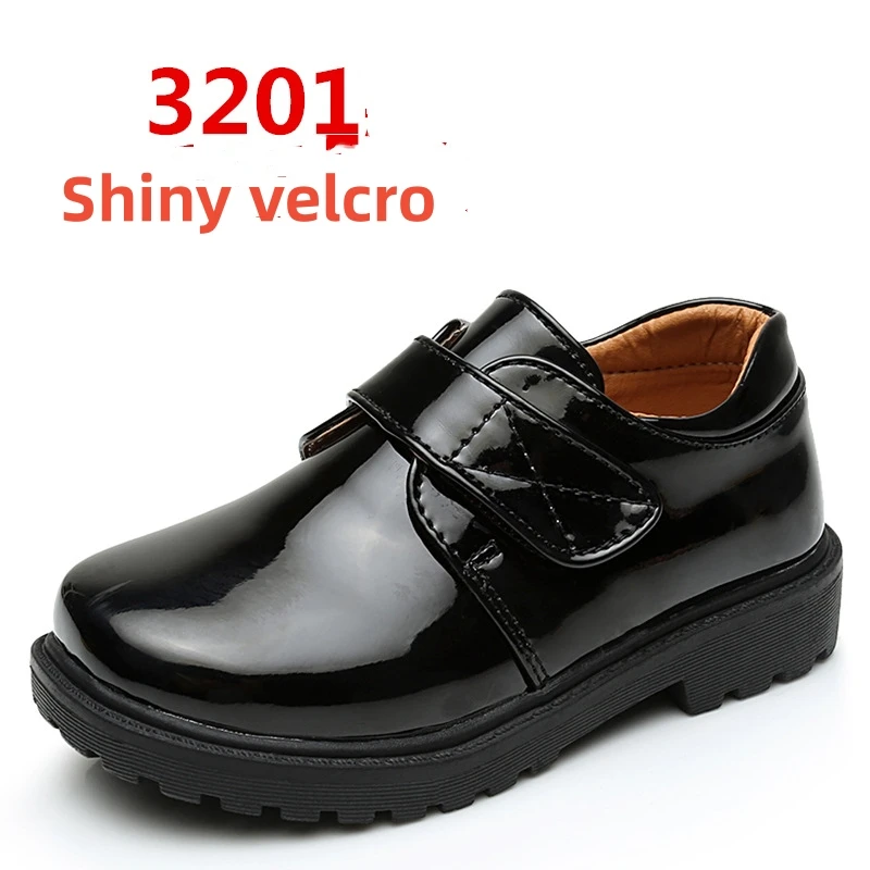 Little Boys Casual Leather Shoes Children's Fashion Velcro Shoes Boys Performance Shoes Children Western Style Dress Footwear
