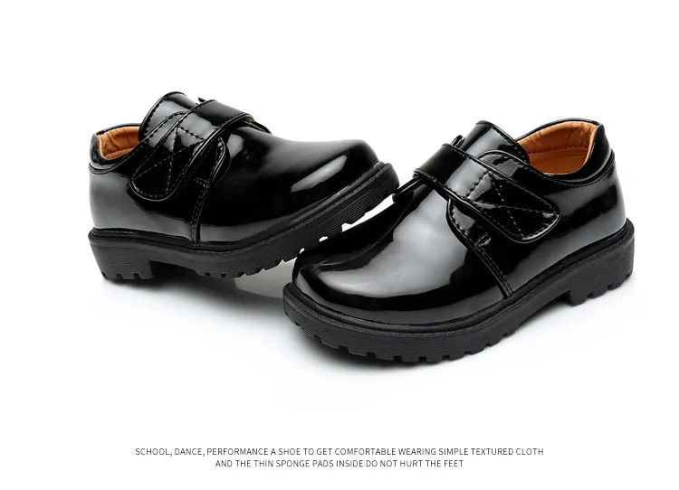 Little Boys Casual Leather Shoes Children's Fashion Velcro Shoes Boys Performance Shoes Children Western Style Dress Footwear
