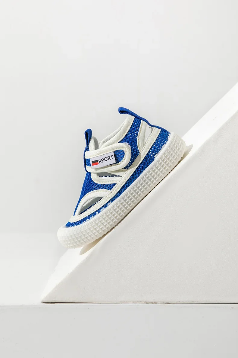 Kids Sandals Children Summer Shoes Boys Girls Half Sandals Cut-outs Hollow Fashion Toe-capped Candy Color Soft Breathable 21-30
