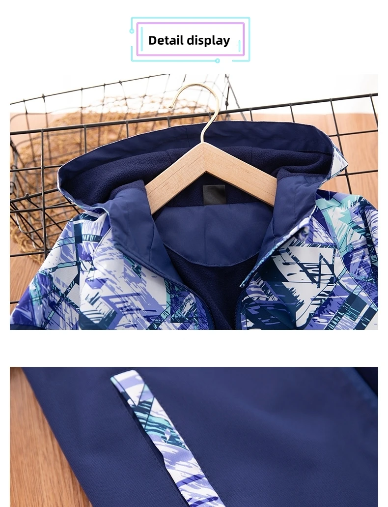 Dubbped Spring Autumn Jacket Boys Girls Waterproof Windbreaker Raincoat Graffiti Design Coat Polar Fleece Windproof Clothes