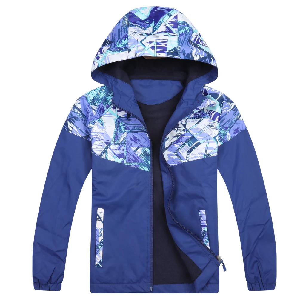 Dubbped Spring Autumn Jacket Boys Girls Waterproof Windbreaker Raincoat Graffiti Design Coat Polar Fleece Windproof Clothes