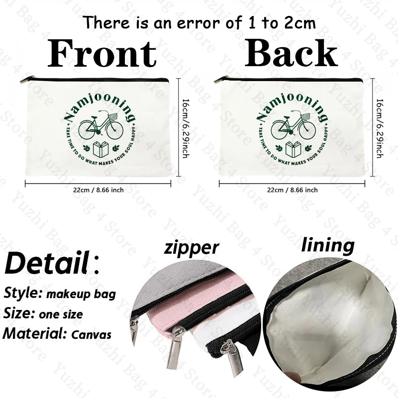 Namjooning Pattern Kpop Fans Merch Women Cosmetic Bag Toiletries Aesthetics Travel Organizer Toiletry Bag Pencil Case Girl