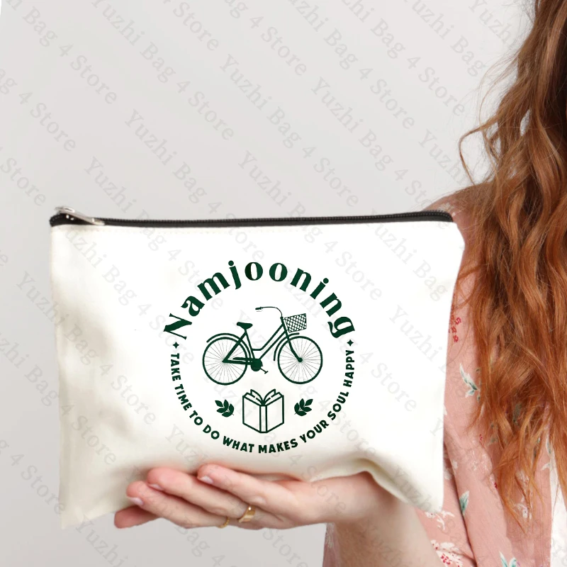 Namjooning Pattern Kpop Fans Merch Women Cosmetic Bag Toiletries Aesthetics Travel Organizer Toiletry Bag Pencil Case Girl