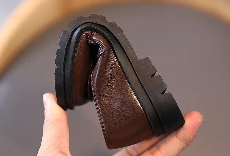 Children Leather Shoes for Boys Girls Kids Loafers Slip-on School Flats Casual Sneakers for Wedding Formal Occasions Party 21-36