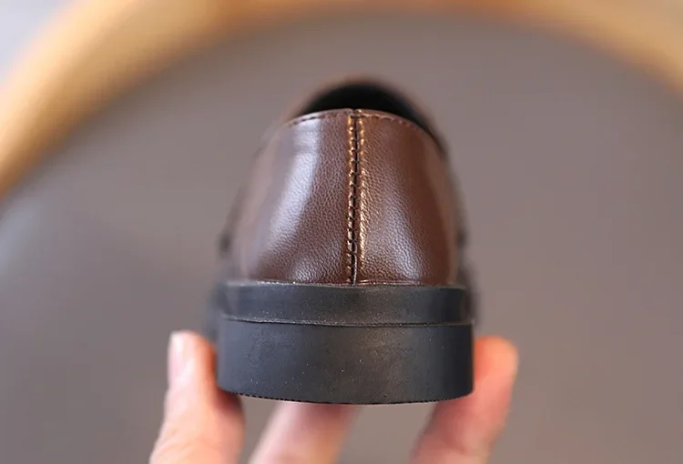 Children Leather Shoes for Boys Girls Kids Loafers Slip-on School Flats Casual Sneakers for Wedding Formal Occasions Party 21-36