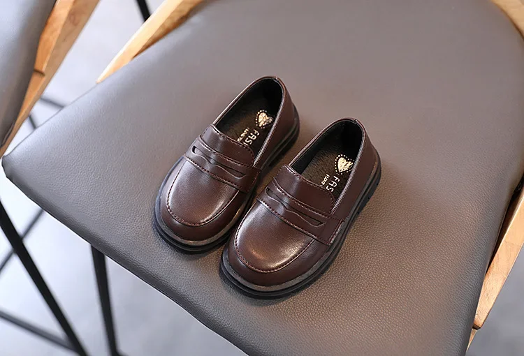 Children Leather Shoes for Boys Girls Kids Loafers Slip-on School Flats Casual Sneakers for Wedding Formal Occasions Party 21-36