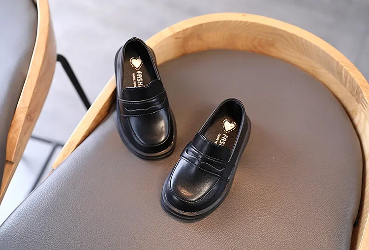 Children Leather Shoes for Boys Girls Kids Loafers Slip-on School Flats Casual Sneakers for Wedding Formal Occasions Party 21-36
