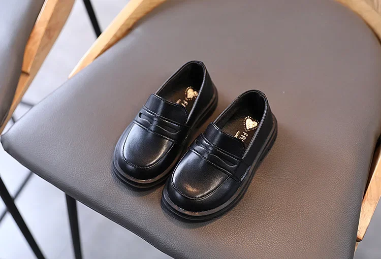 Children Leather Shoes for Boys Girls Kids Loafers Slip-on School Flats Casual Sneakers for Wedding Formal Occasions Party 21-36