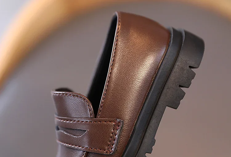 Children Leather Shoes for Boys Girls Kids Loafers Slip-on School Flats Casual Sneakers for Wedding Formal Occasions Party 21-36