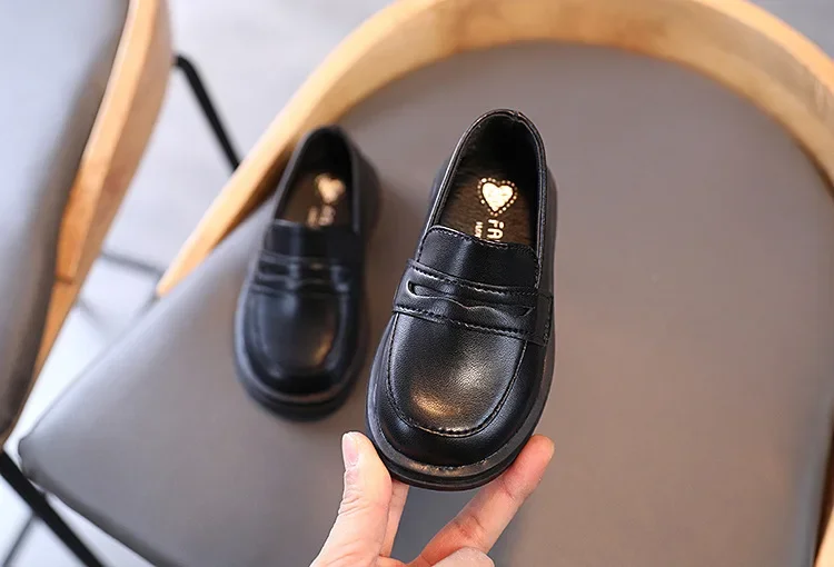 Children Leather Shoes for Boys Girls Kids Loafers Slip-on School Flats Casual Sneakers for Wedding Formal Occasions Party 21-36