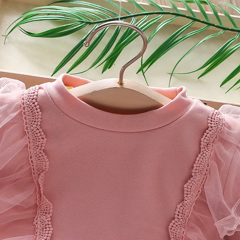 Girls Clothing Dress Autumn New Girls Dess Long Sleeve Dress Vestidos Mesh Tutu Princess Dress