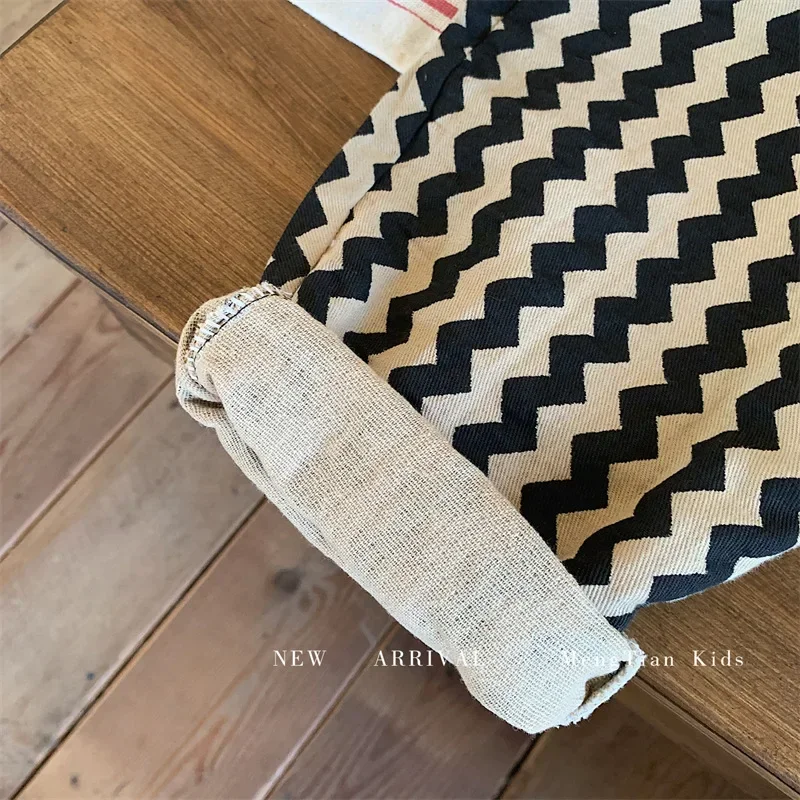 2024 Spring and Autumn New Fashion Korean Style Striped Casual Simple Baby Boys Harem Pants Children Clothing Kids Pants