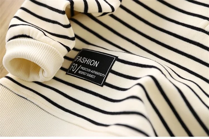 Boys Stripes Sweatshirt Spring Autumn Girls Casual Pullover Big Kids Lapel Zipper Tops Children Sportswear Clothing 4-14 Years