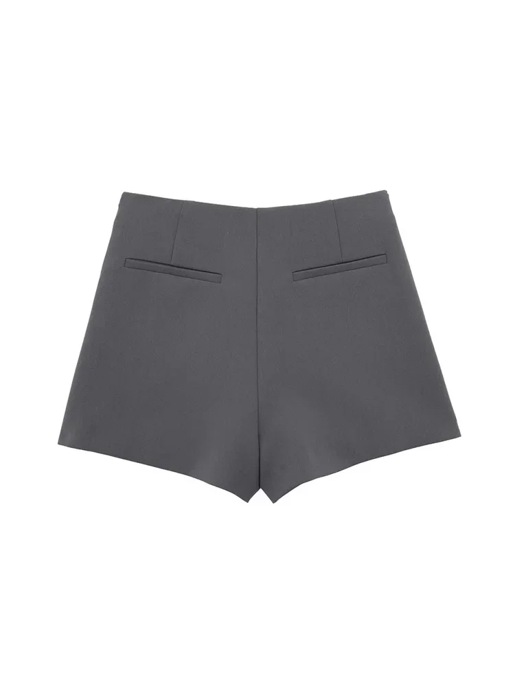 Willshela Women Fashion Solid Bandage Side Zipper Mini Skirts Shorts Vintage High Waist Female Chic Lady Shorts