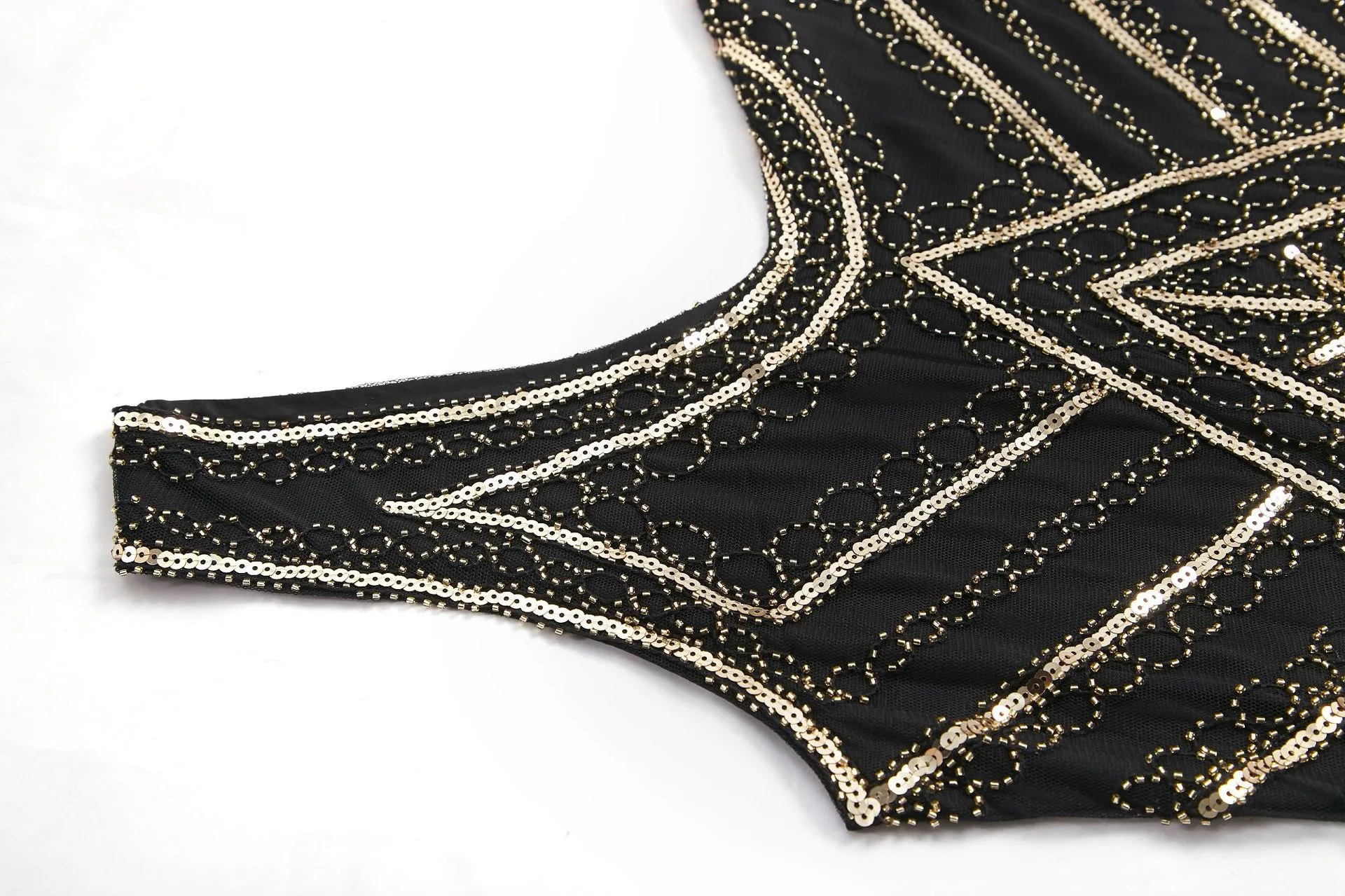 SIDAIMI 1920s Flapper Dress Great Gatsby Dress Round-Neck New Women's Black Sequin Dress Elegant Dress Tassel Party Dress