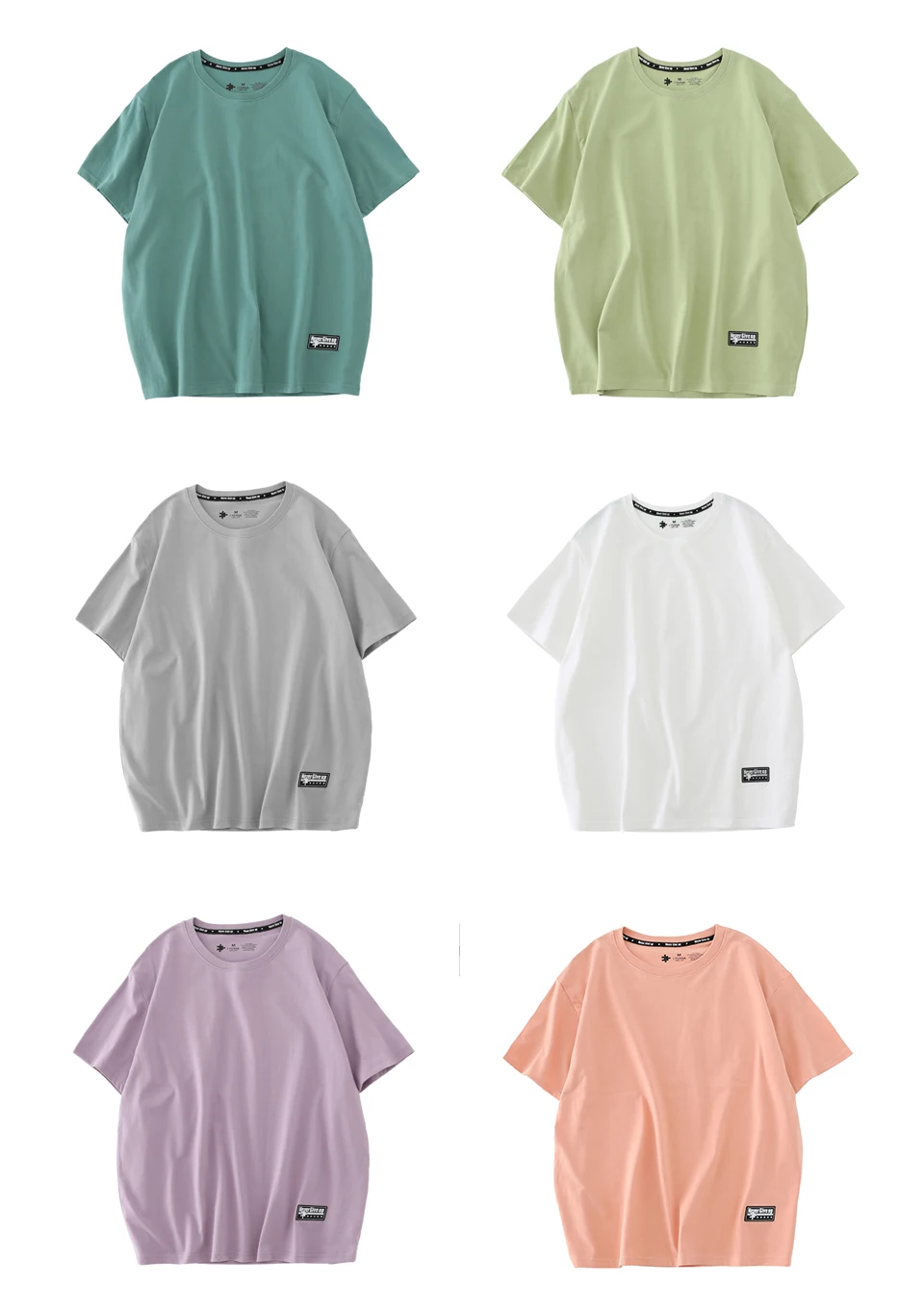 WAVLATII Women New Cotton T Shirts Female 210 GSM Purple Solid Fashion Casual Oversized Short Sleeve Tees Tops for Summer WT2470