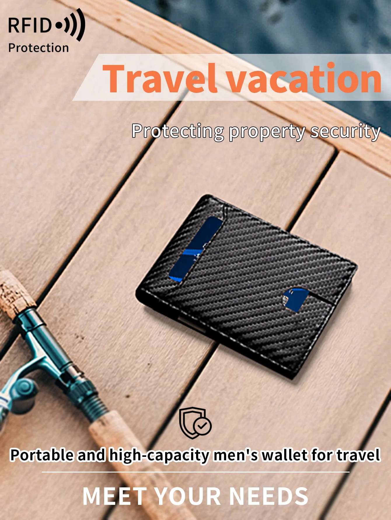 Minimalist and Fashionable Men's Wallet RFID Barrier Multifunctional Ultra-Thin 11 Card Wallet Foldable and Portable for Men's C