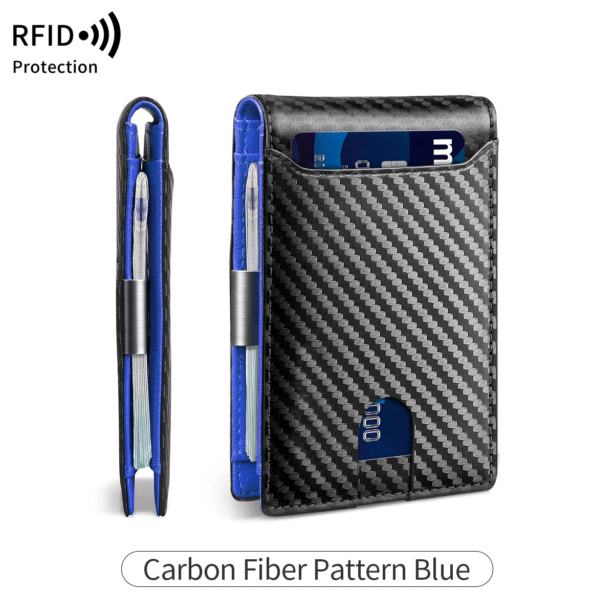 Minimalist and Fashionable Men's Wallet RFID Barrier Multifunctional Ultra-Thin 11 Card Wallet Foldable and Portable for Men's C