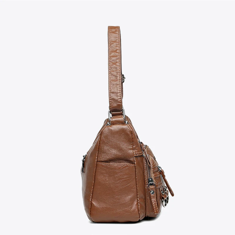 Vintage Pu Leather Luxury Purses and Handbags High Quality Women's Bag Design Multi-pocket Ladies Crossbody Shoulder Bags