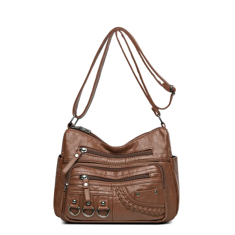 Vintage Pu Leather Luxury Purses and Handbags High Quality Women's Bag Design Multi-pocket Ladies Crossbody Shoulder Bags