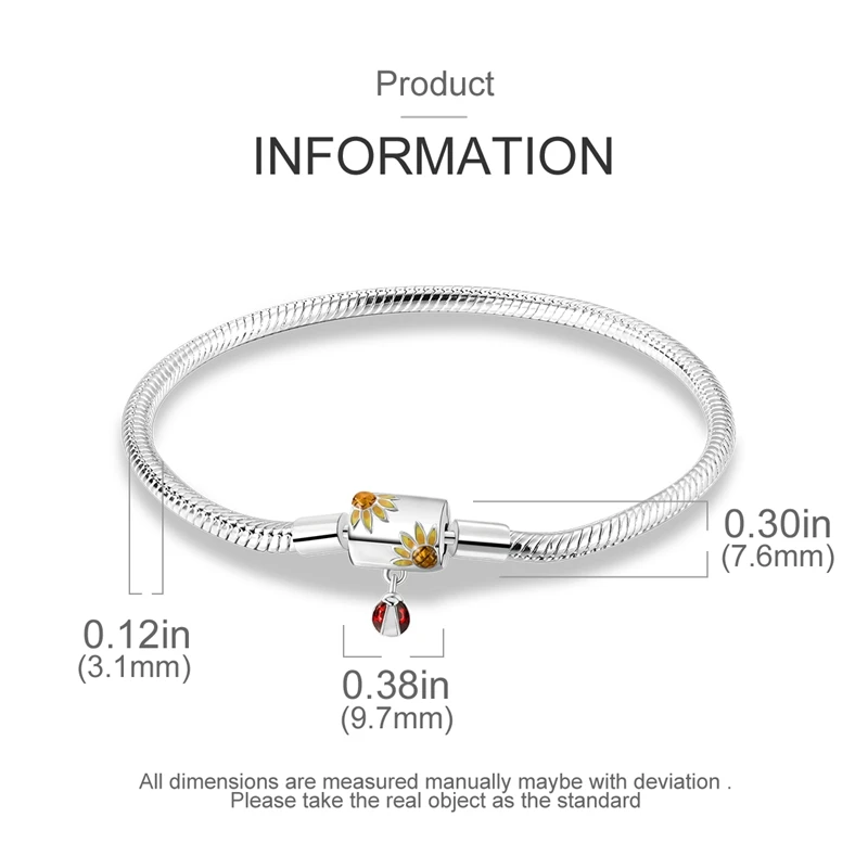 2024 Hot Selling New Original 925 Sterling Silver Snake Chain Heart Cat Claw Bracelet for Disk Beads DIY Jewelry Making