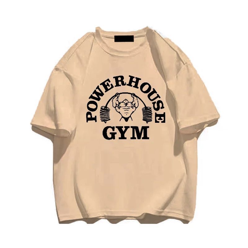 Summer Gym T-Shirts 100 Cotton Oversized Women's T Shirt Graphic Print Sporty Men Tee High Quality Men's Clothes Free Shipping
