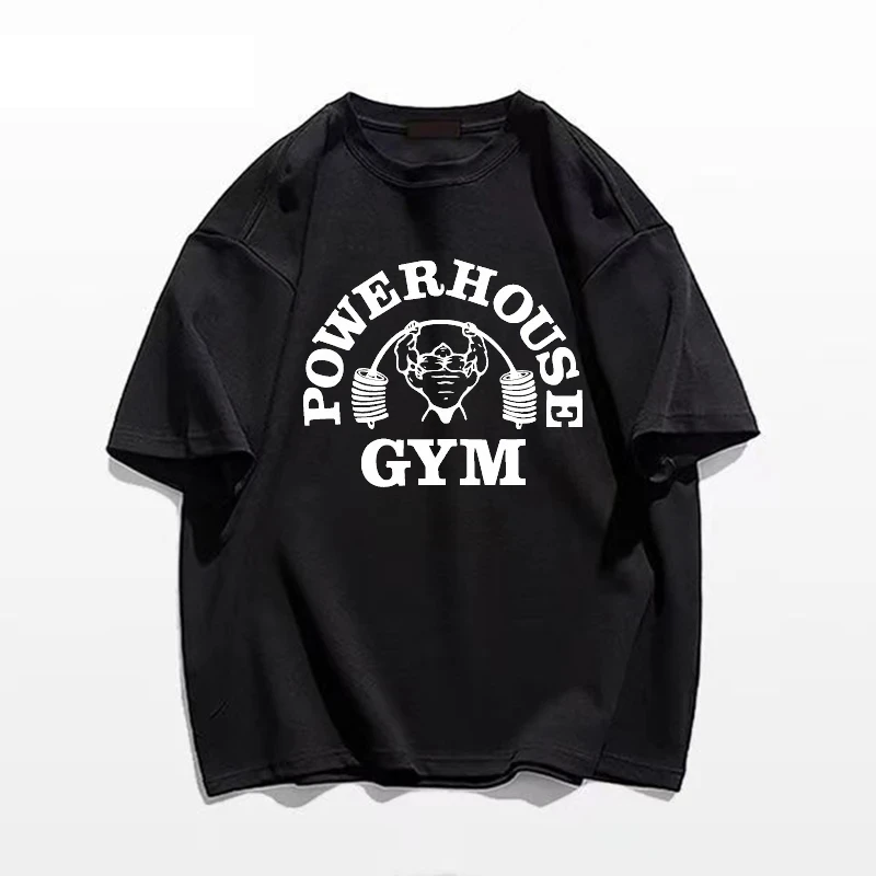 Summer Gym T-Shirts 100 Cotton Oversized Women's T Shirt Graphic Print Sporty Men Tee High Quality Men's Clothes Free Shipping