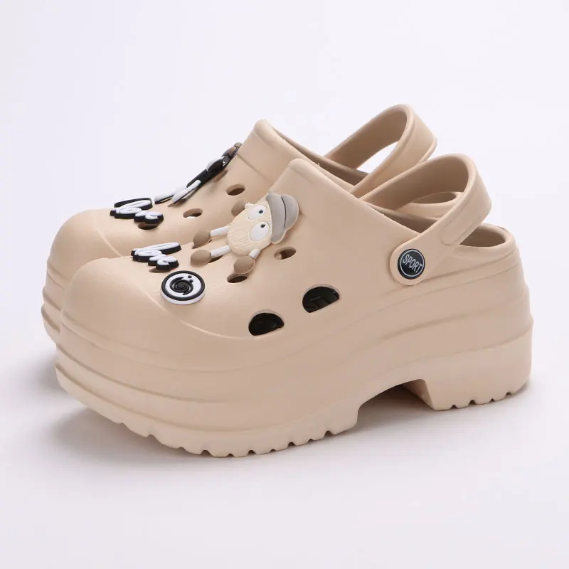 Eva Chunky Platform Sandals for Women 2024 Summer Thick Bottom Clogs Slippers Woman Closed Toe Non-Slip Beach Garden Shoes Slide