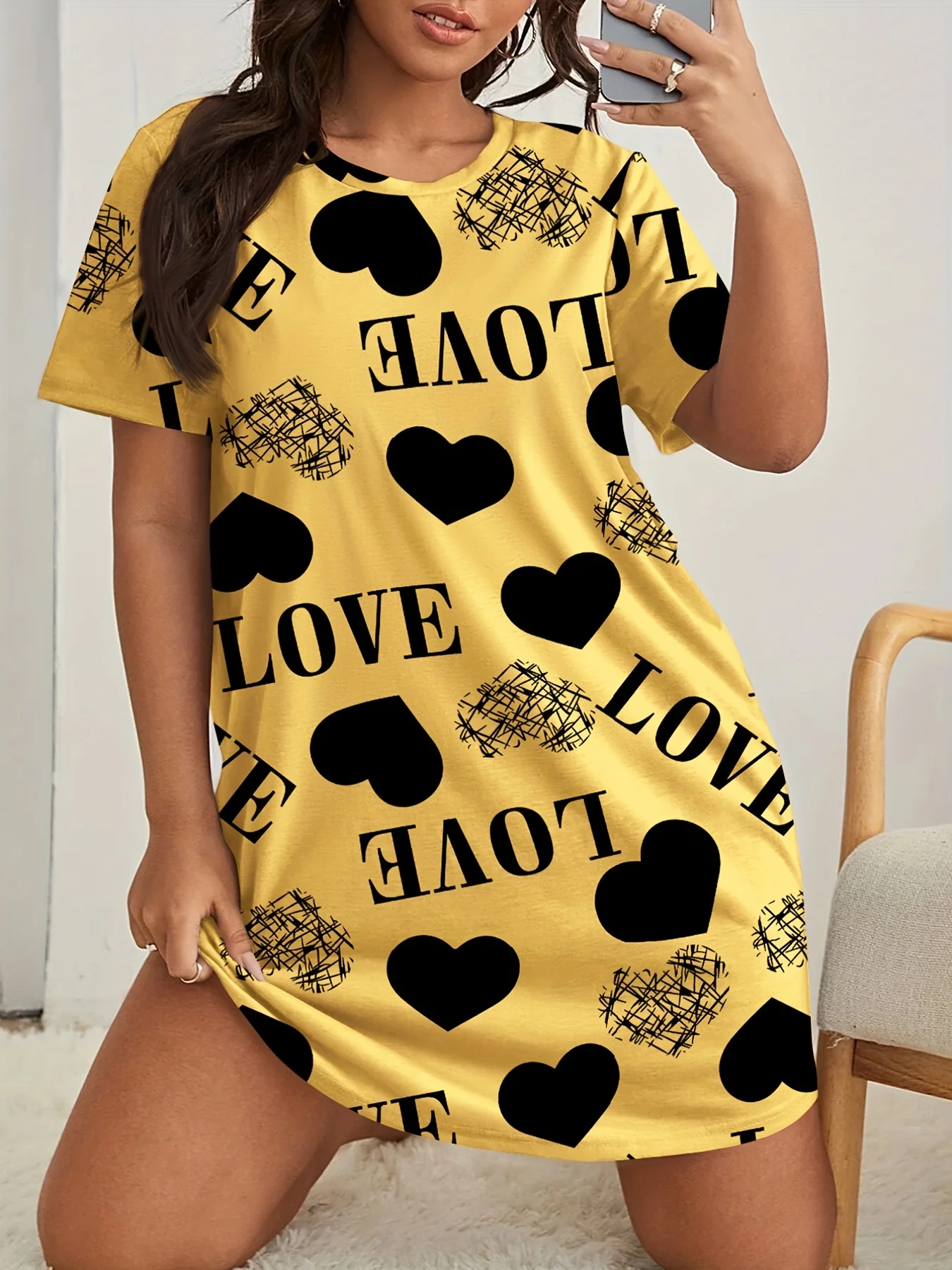 Summer Women's Halter Women's High Stretch Home Nightgowns Big Bust Girl's Dresses Plus Size Loose and Knee Skirt