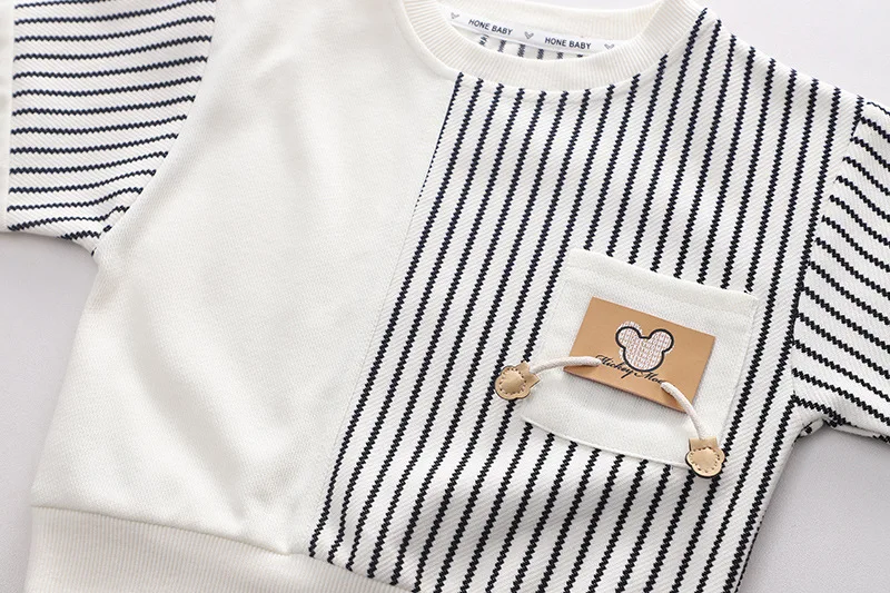 New Spring Autumn Baby Girl Clothes Children Boys Fashion Striped T-Shirt Toddler Casual Costume Infant Outfits Kids Sportswear