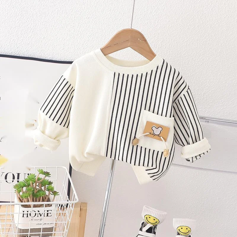 New Spring Autumn Baby Girl Clothes Children Boys Fashion Striped T-Shirt Toddler Casual Costume Infant Outfits Kids Sportswear
