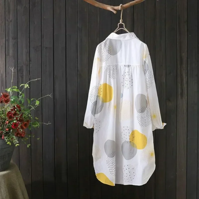Temperament Casual Woman Loose Blouse Fashion Women Elegant Long Sleeve Blouse Holiday Weekend Sun Protection Female Shirt