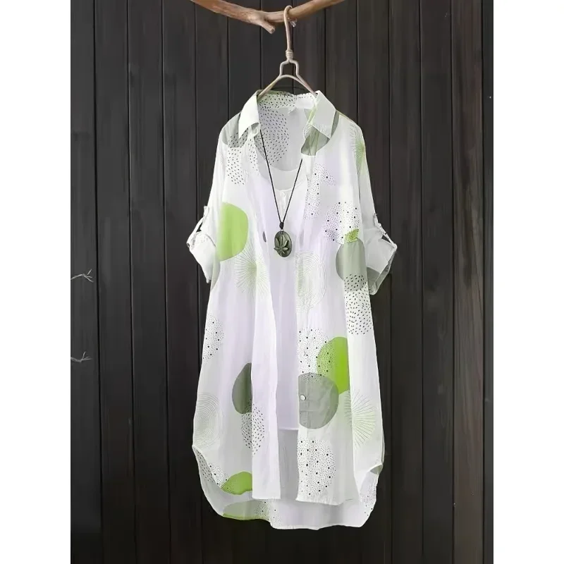 Temperament Casual Woman Loose Blouse Fashion Women Elegant Long Sleeve Blouse Holiday Weekend Sun Protection Female Shirt