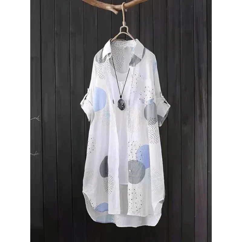 Temperament Casual Woman Loose Blouse Fashion Women Elegant Long Sleeve Blouse Holiday Weekend Sun Protection Female Shirt