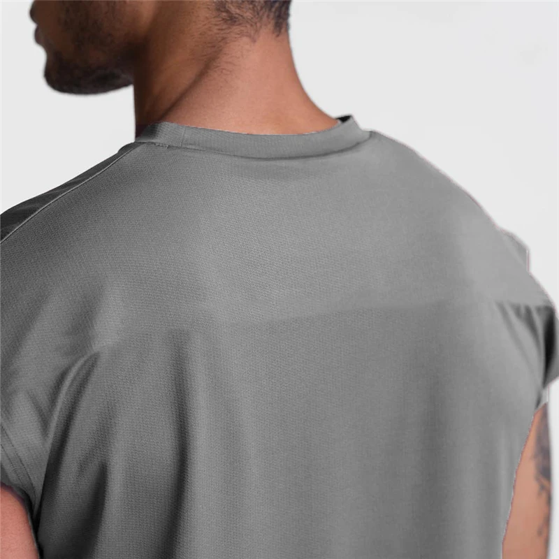 Men's Fitness Running Breathable Exercise Tank Top Sports Casual Sleeveless T-shirts Gym Clothing
